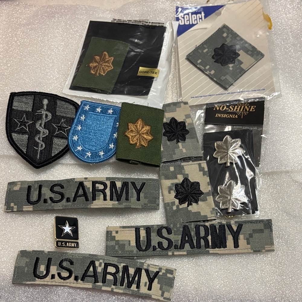Military Patch Set with Gold and Silver Accents